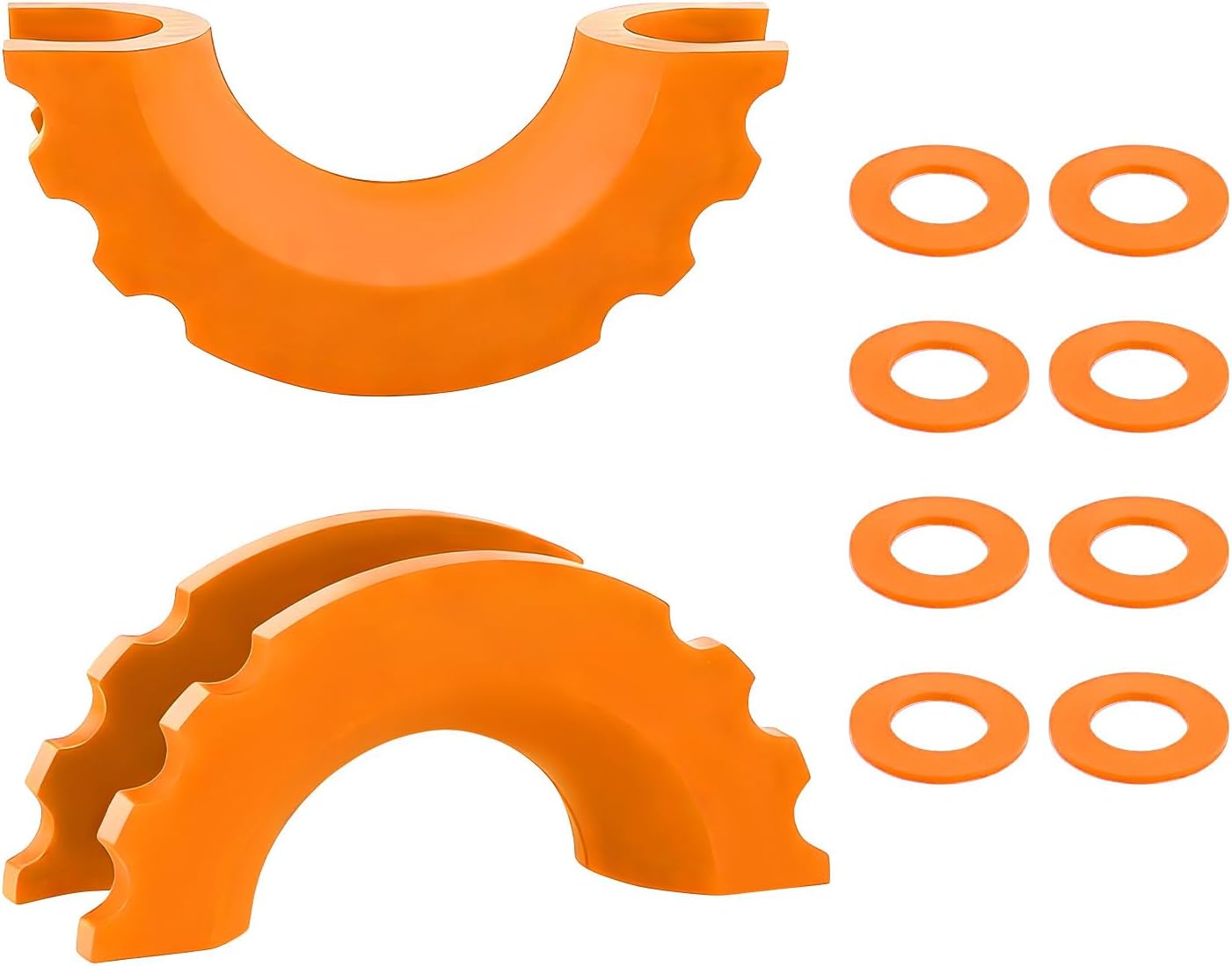 10 PCS D Ring Shackle Isolators Washers Kit, 3/4" Rubber Towing Shackle Cover with 8 Washers, Heavy Duty Isolator Washer Protect Bumper & Reduce Rattling, Car Accessories (Orange)