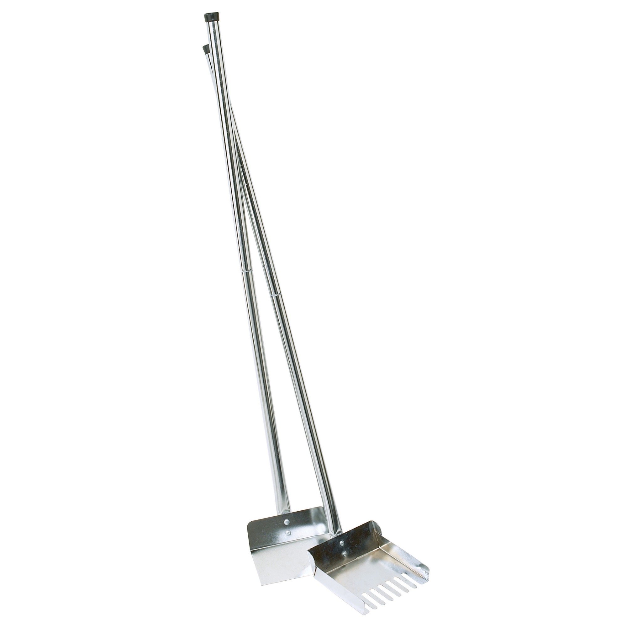 Clean Go Sanitary Dog Poop Scooper, 36” Length – Uses Chrome-Plated Steel &amp; Rake-Style Tines to Scoop Dog Waste on Grass