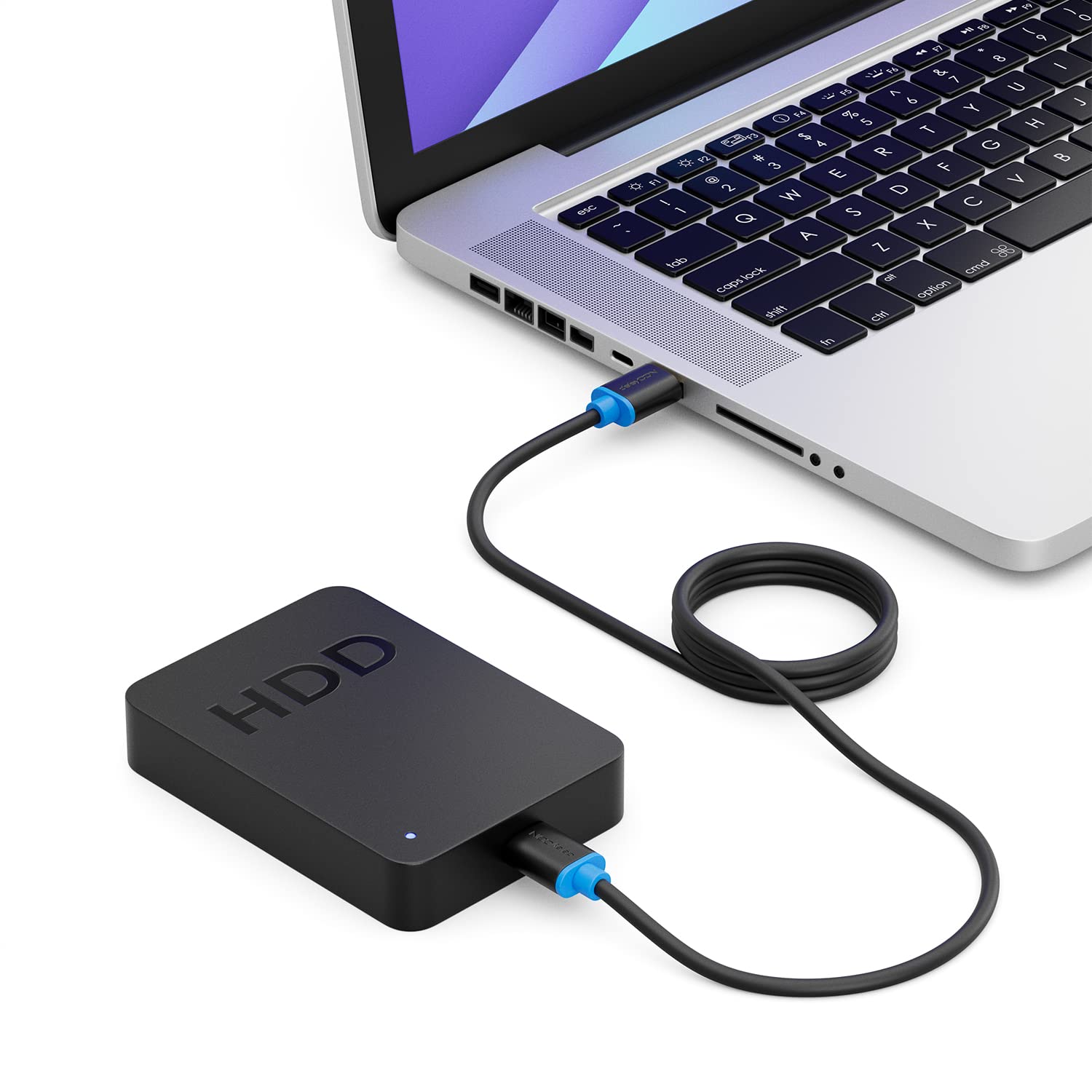 deleyCON 1m Cavo Dati Micro USB 3.0 Fino a 5 Gbit/s Cavo di Ricarica per Mobile Smartphone Tablet Dischi Rigidi Esterni - USB A Maschio a Connettore Micro B Nero