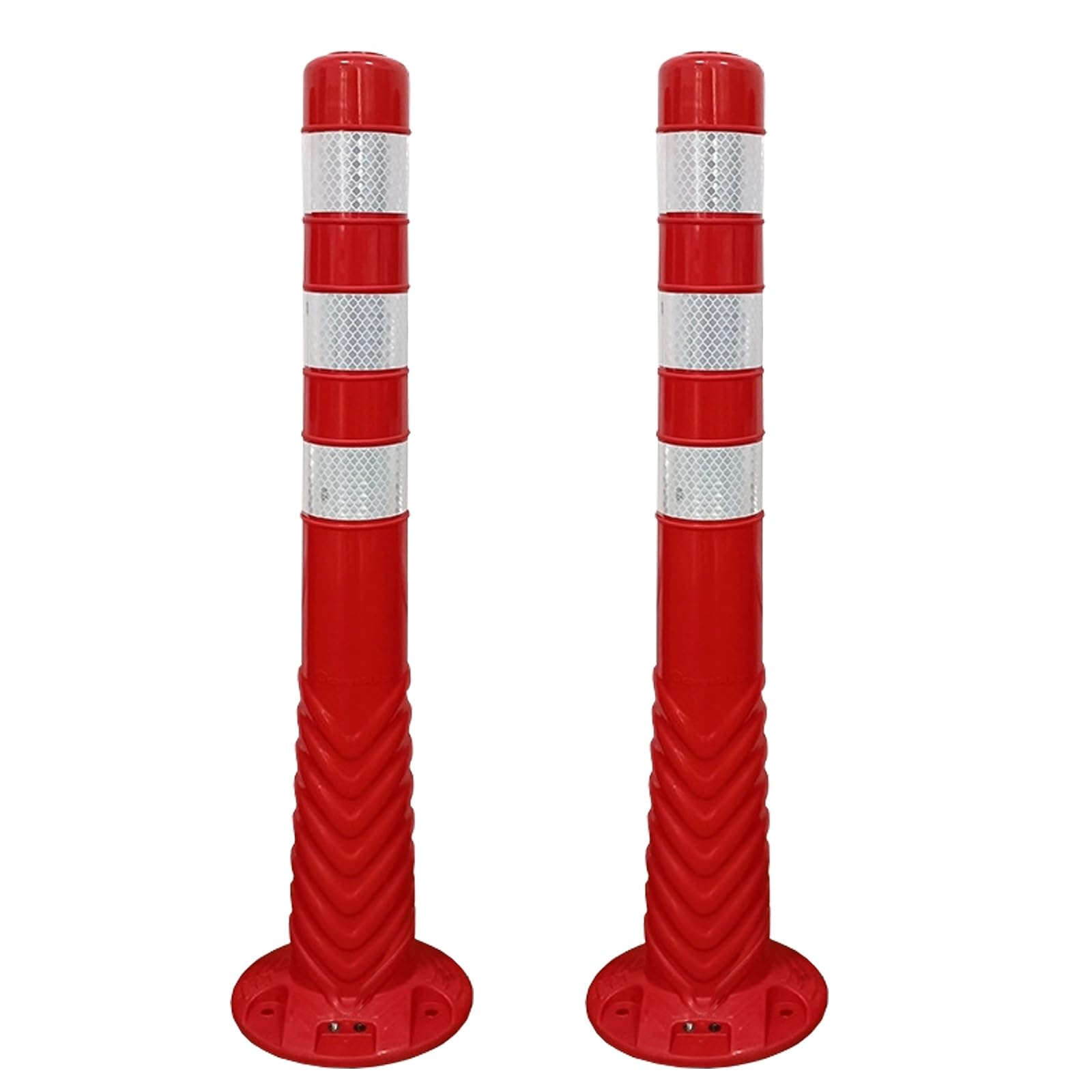Bornes de signalisation temporaire pour chantiers et parkings en caoutchouc 74 cm