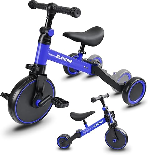 Elantrip Bicicleta de equilibrio 5 en 1 para niños de 1 a 3 años, triciclo para niños pequeños, triciclo para niños, regalo y juguetes para niños y