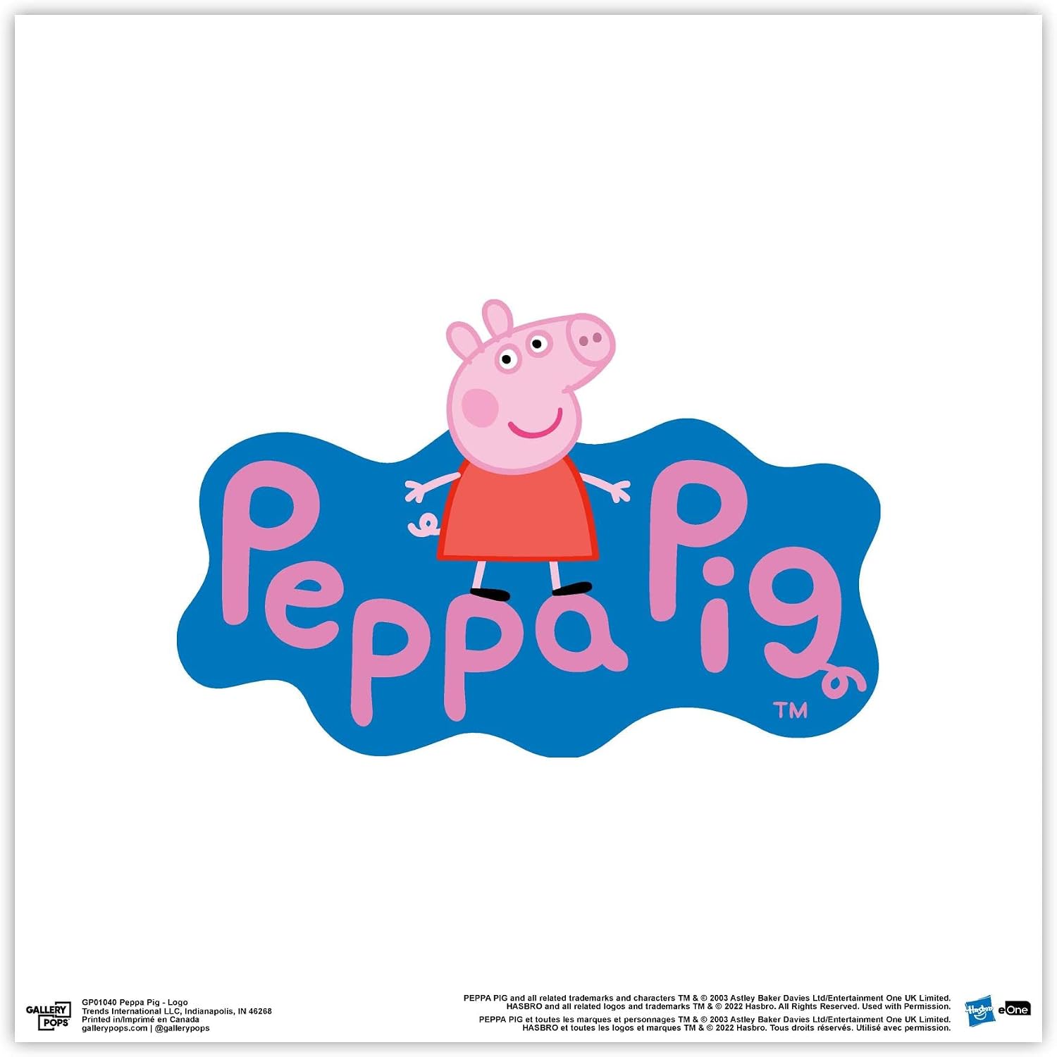 Trends International Gallery Pops Peppa Pig - Logo Wall Art Wall Poster, 12" x 12", Unframed Version