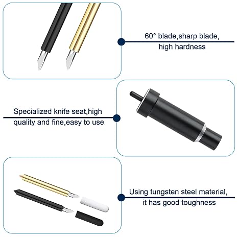 5 Pcs Deep Cut Blade Set, Fine Point Blade with housing for Cricut Explore 2/3 & Maker 2/3, 60° Replacement Blades for DIY Crafts, Housing for Precision Cutting for Slicing Cuts Glitter Vinyl