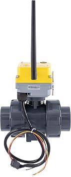 Smart Electric Ball Valve AC/DC110V-230V High Torque 1.5 2-Way PVC Electric Union Ball Valve Operation for Water System. (1.5)
