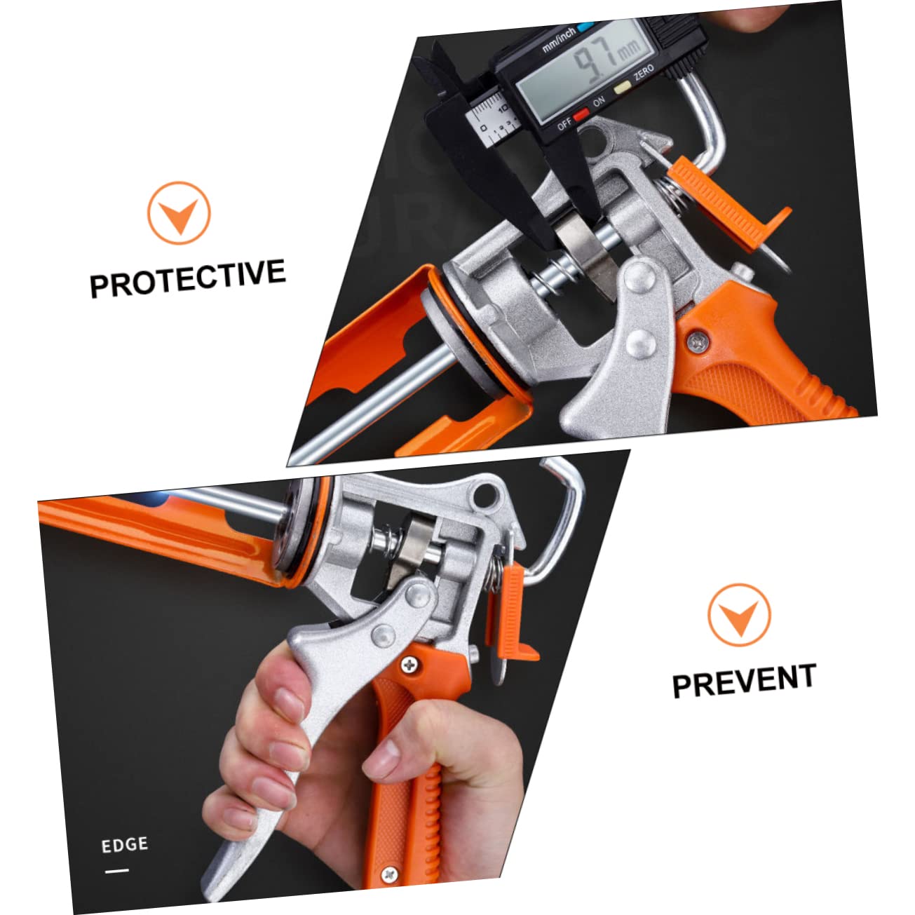 LIFKOME Rotary Caulking Thickened Design Glass Glue Sturdy Construction Adhesive Tool Orange