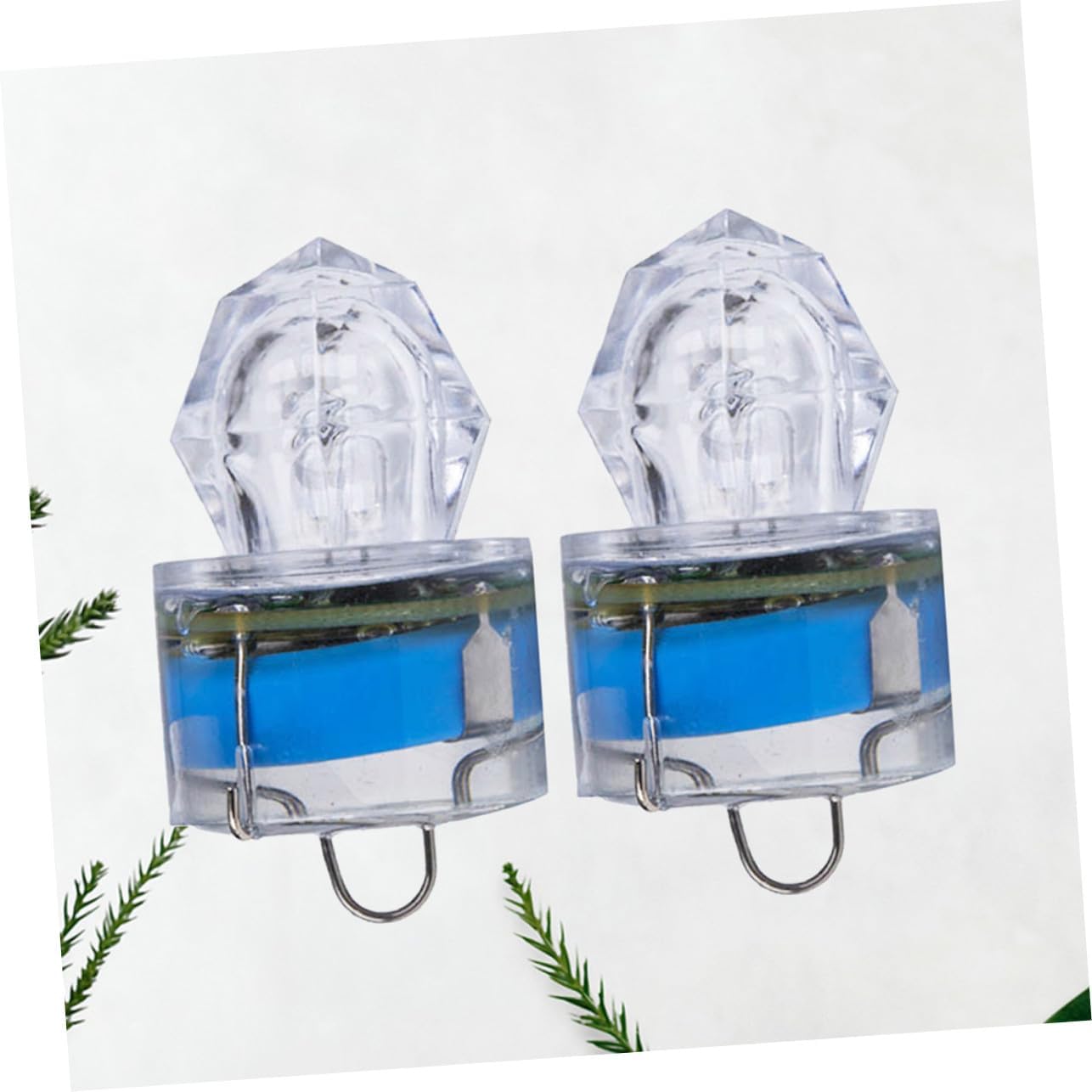 LED Underwater Fishing Light Lamp 2Pcs for Bait Luring | Blue Plastic Build, Waterproof Design, Anti-Pressure Use, Deep Sea Fishing or Pond Settings, Sold as 2 Pieces