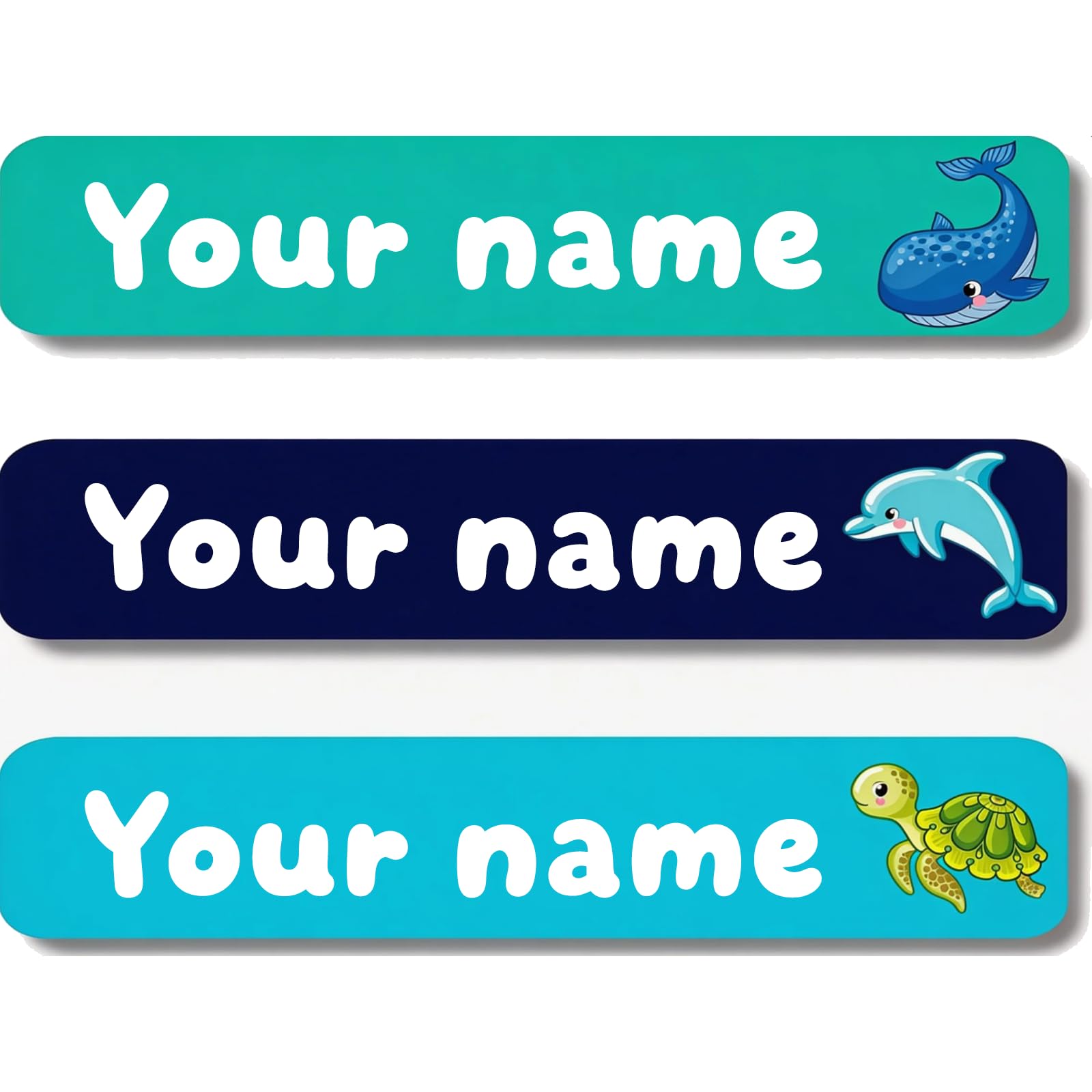 Personalized Waterproof Name Stickers for Kids, Washable Clothing Labels, Durable Name Tags for School, Kindergarten, Lunch Boxes, Books, Toys – Ideal Back to School（Underwater World）