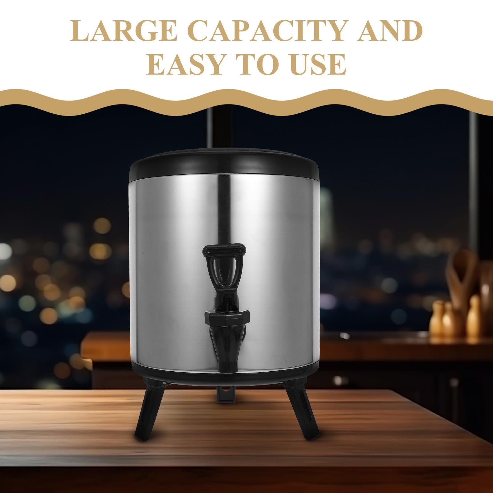 ABOOFAN Dispensador de Bebidas de 6 Litros Aislamiento Térmico Doble Capa de Acero Inoxidable Gran Capacidad y Diseño para Eventos y Uso Comercial