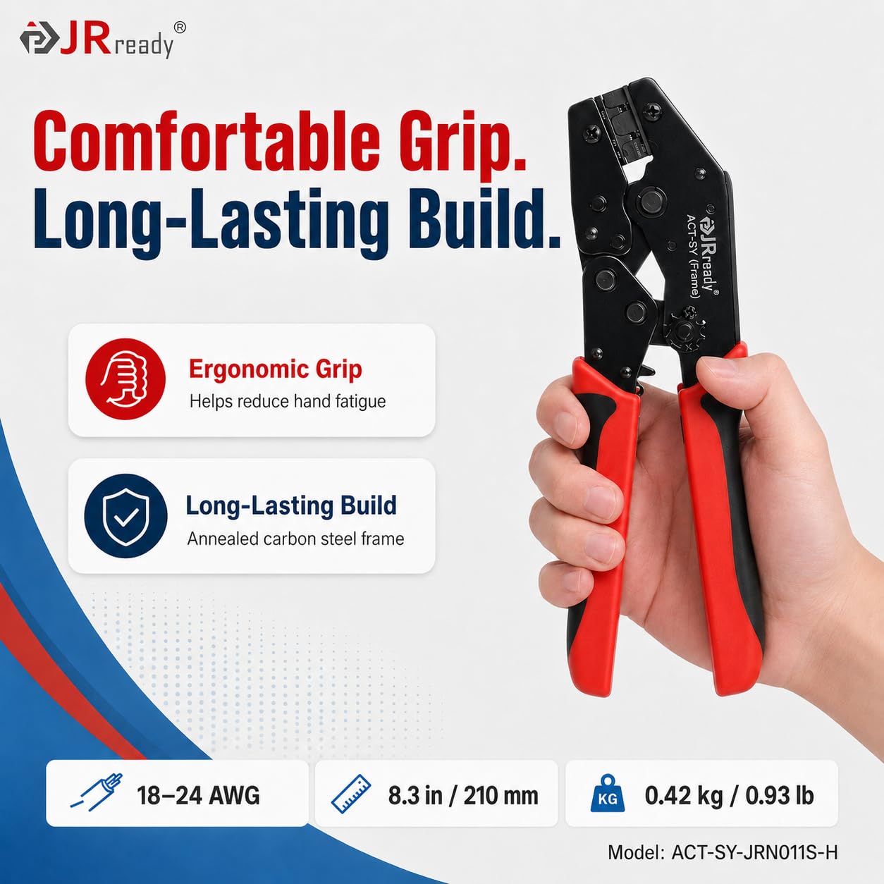JRready ST6490-ACT Mini-Fit Jr. 2 4 6 8 Pin Connector kit, w/PremiumGrade Crimp Tool, Terminal Pin 18-24 AWG, Molex Extraction Tool, Compatible with Molex Mini-Fit Jr. Connector, 4.2mm Pitch, 446 Pcs image 4