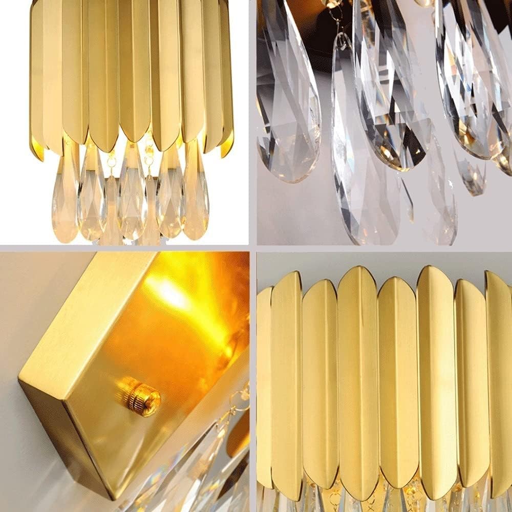 Lámpara de pared cristal, lámpara dorada, elegante, iluminación decorativa for vestidor,Candelabros