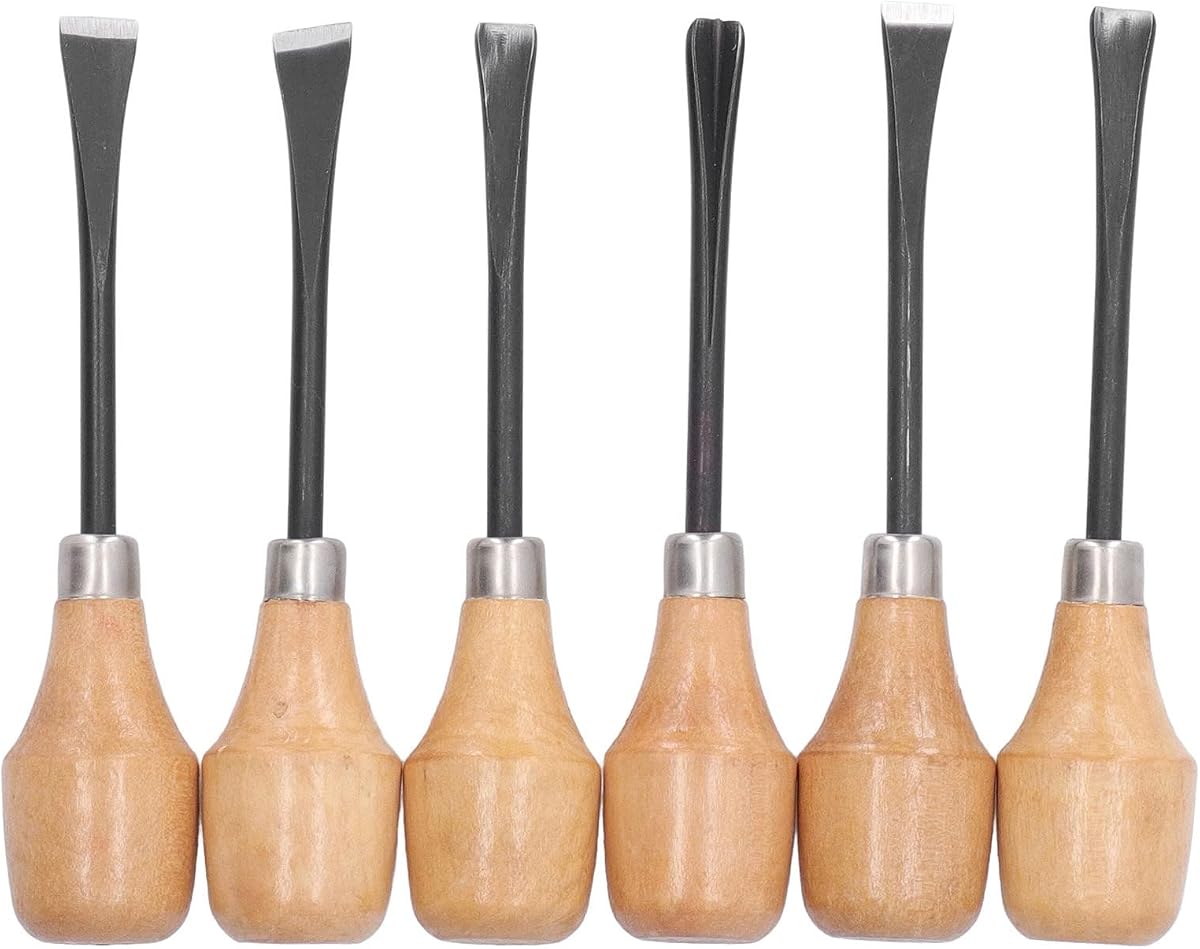 Hand Carving Tool Set, Gouges and Woodworking Chisel Set Wood Carving Chisel Set Kit Sculpture Hand Tools Hemispherical Handle DIY Art Craft Accessories