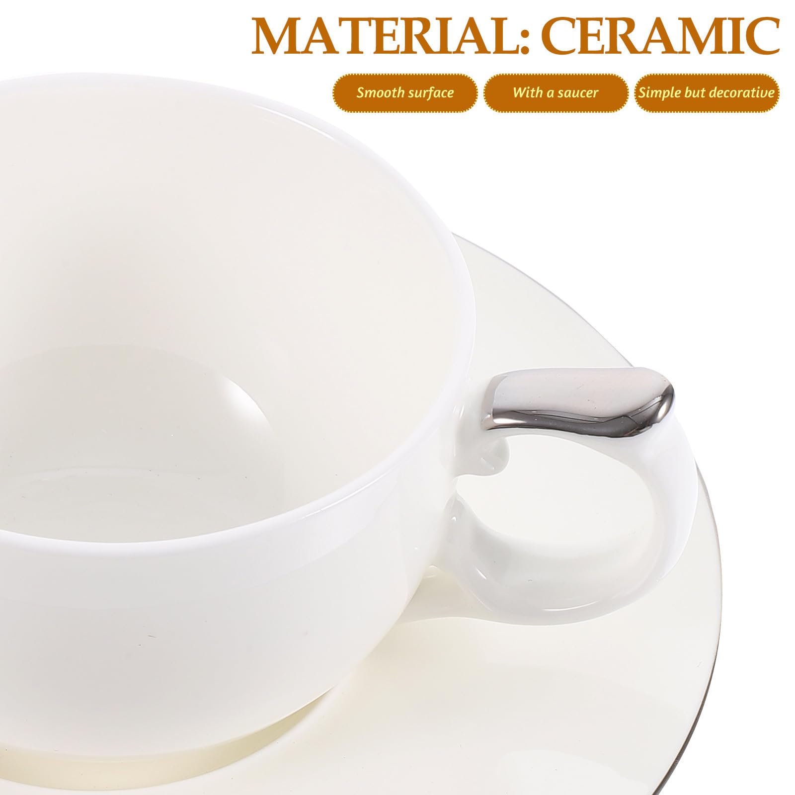 jojofuny Porzellan Kaffee Satz mit Untertasse Keramik 150 Ml Kaffeetasse in Silber für Zuhause und Restaurantgebrauch