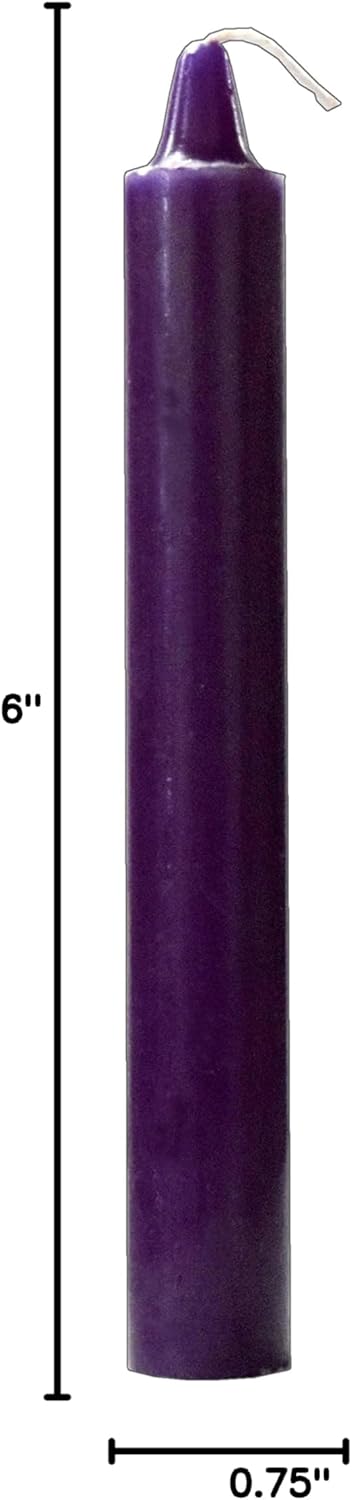 36 PCS Household Candles Purple/Morado 6" X 3/4" for Rituals & Spells