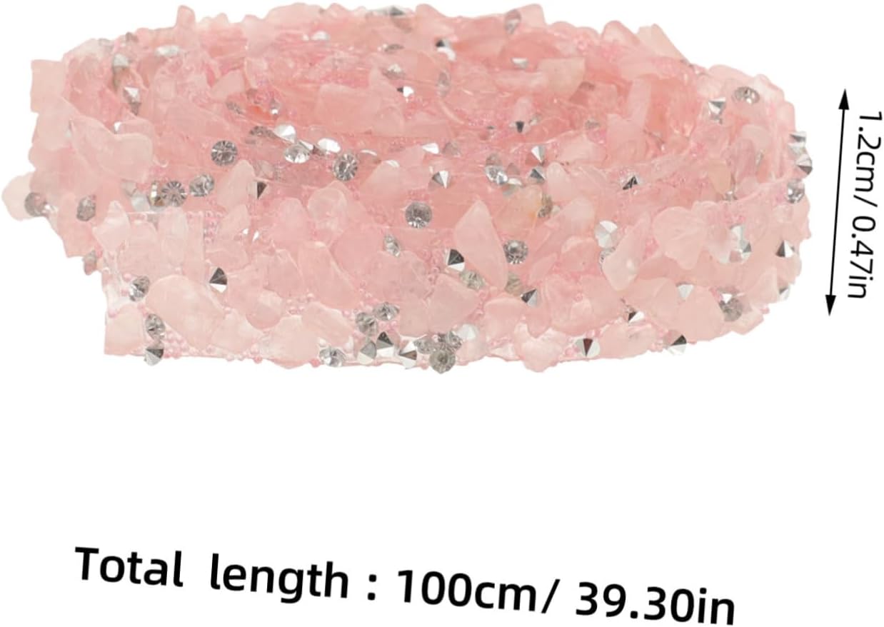 Gadpiparty Chic Rhinestone Trim for Costumes Multi-Function Gravel Ribbon for Decoration for Weddings Clothing Accessories and Craft Projects Wide
