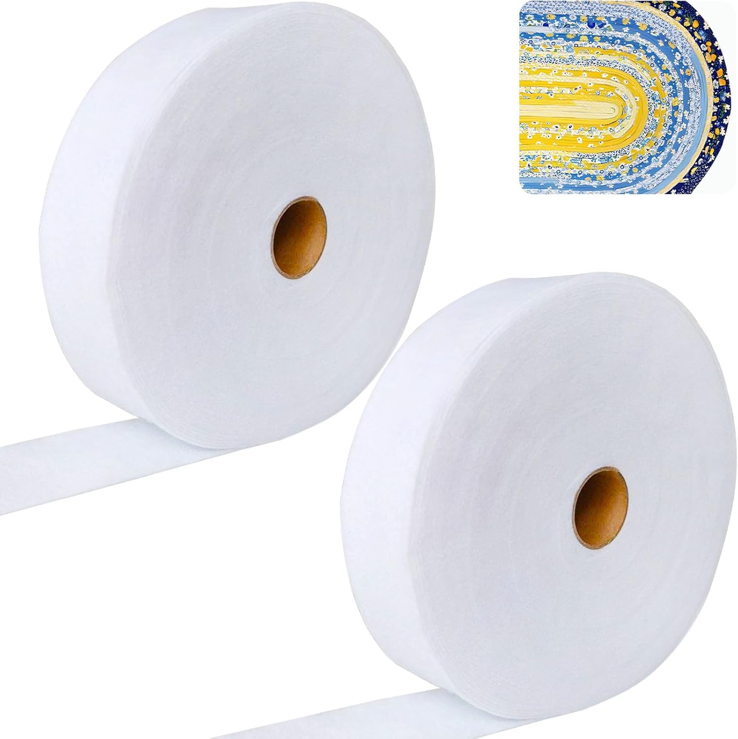 Yamamine 2 Roll Jelly Roll Batting Strip 2 1/4 Inch Cotton Blend Fleece