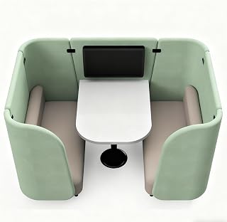 Conference Negotiation Combination Fabric Sofa, Modern Privacy Booth, Surrounding Office Area, High-backrest(4P)