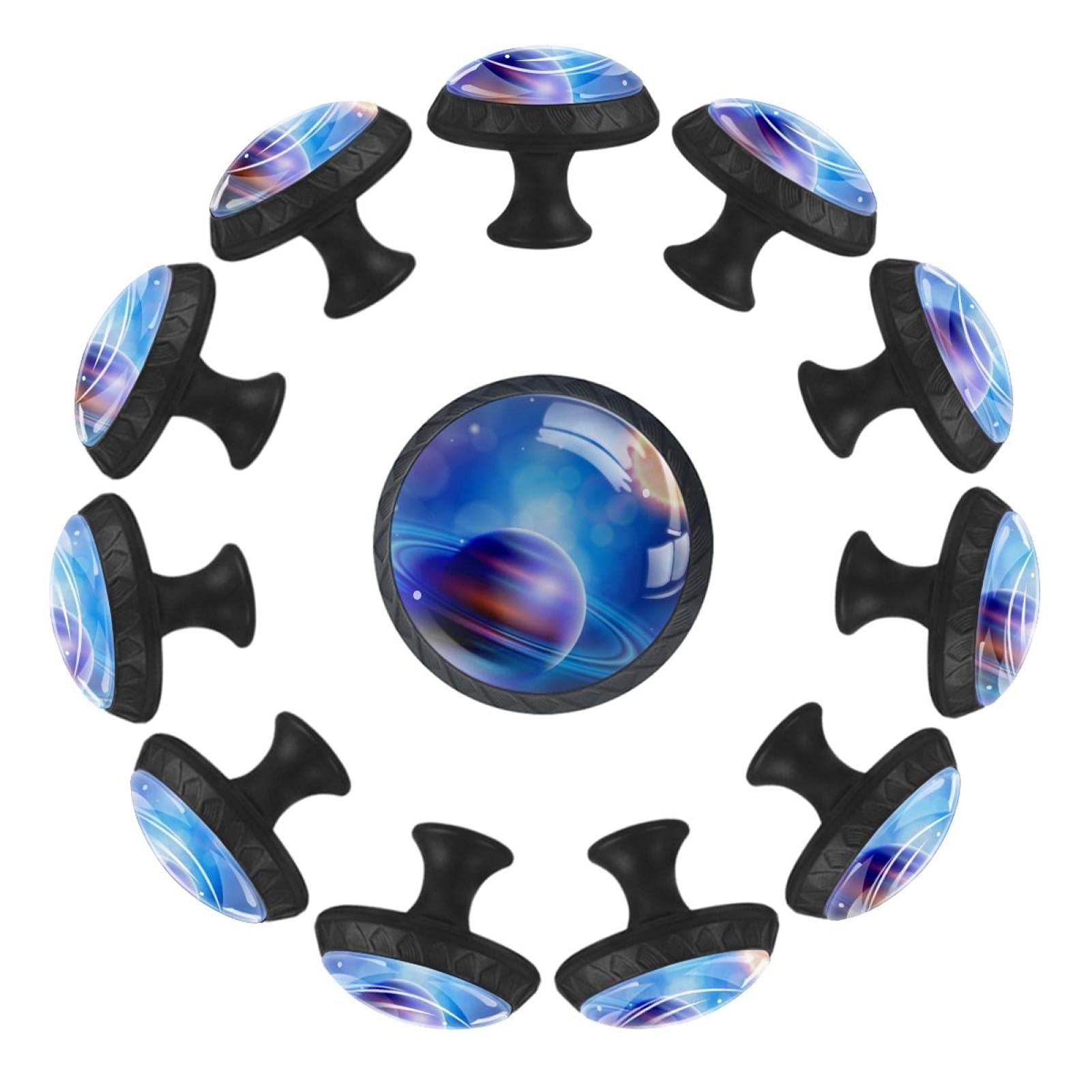 Boutons de tiroir pour chambre enfant motif planètes et ciel étoilé 12 pièces