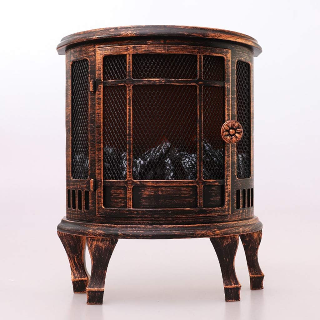 Compact Electric Stove Freestanding Stove Heater with Realistic Flame Overheating Protection LED Light