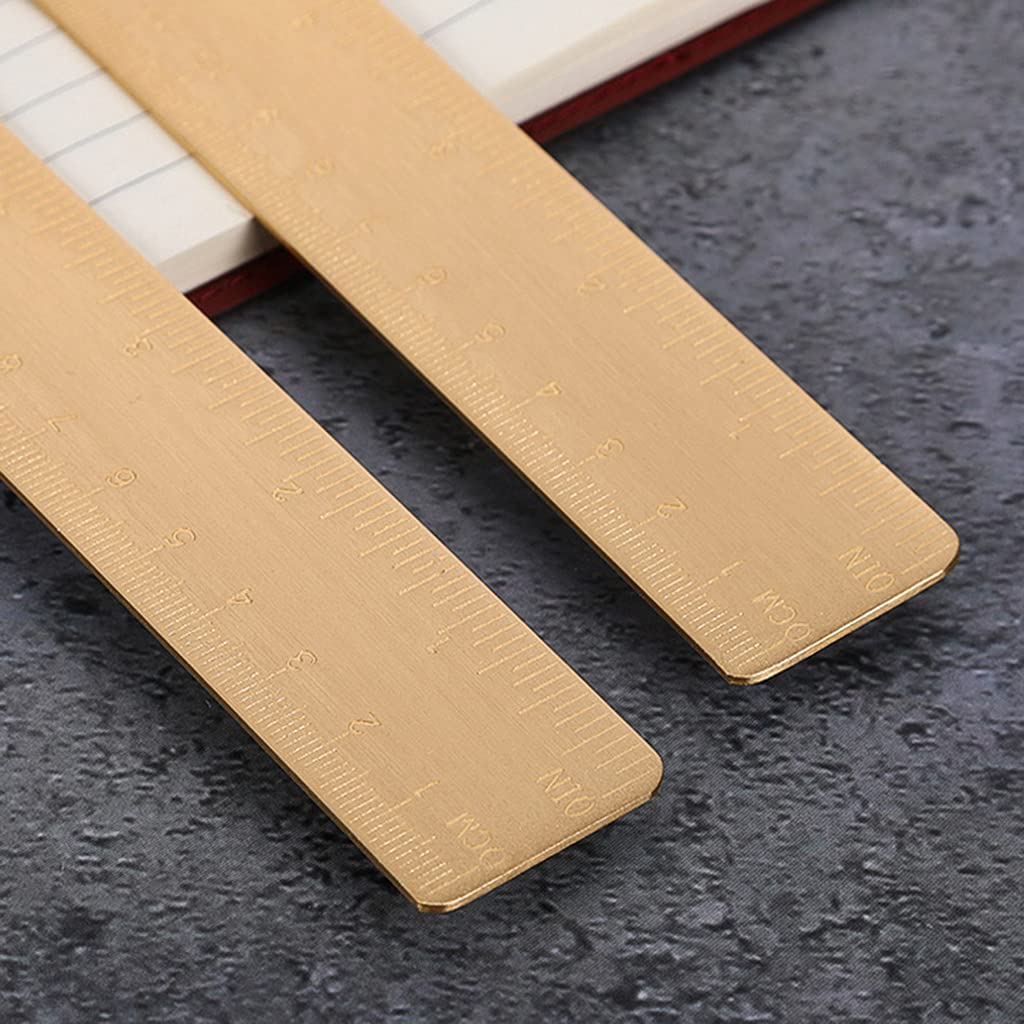 30cm Brass Straight Ruler School Supplies Gift Measure Tool for Students Girls Handy Straight Ruler Vintage Metal Brass for Students