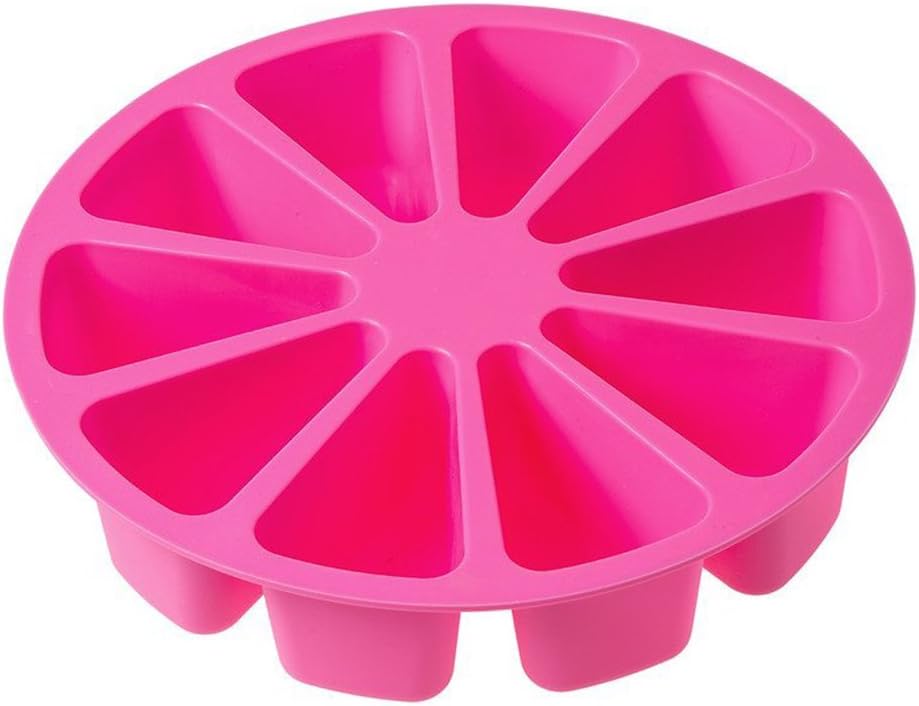 10 Triangle Cavity Silicone Cake Mold Round Flexible DIY Handmade Soap Mold for Pizza Slices Pan