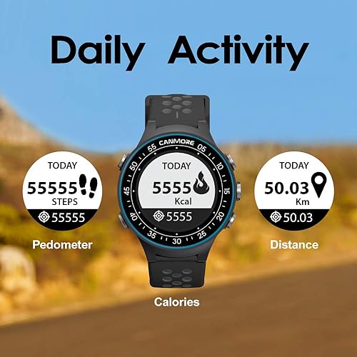 Miniatura 3 de CANMORE TW411 Reloj GPS de golf con rastreador de fitness, más de 40,000 cursos mundiales precargados gratuitos, chip IC mejorado, turquesa