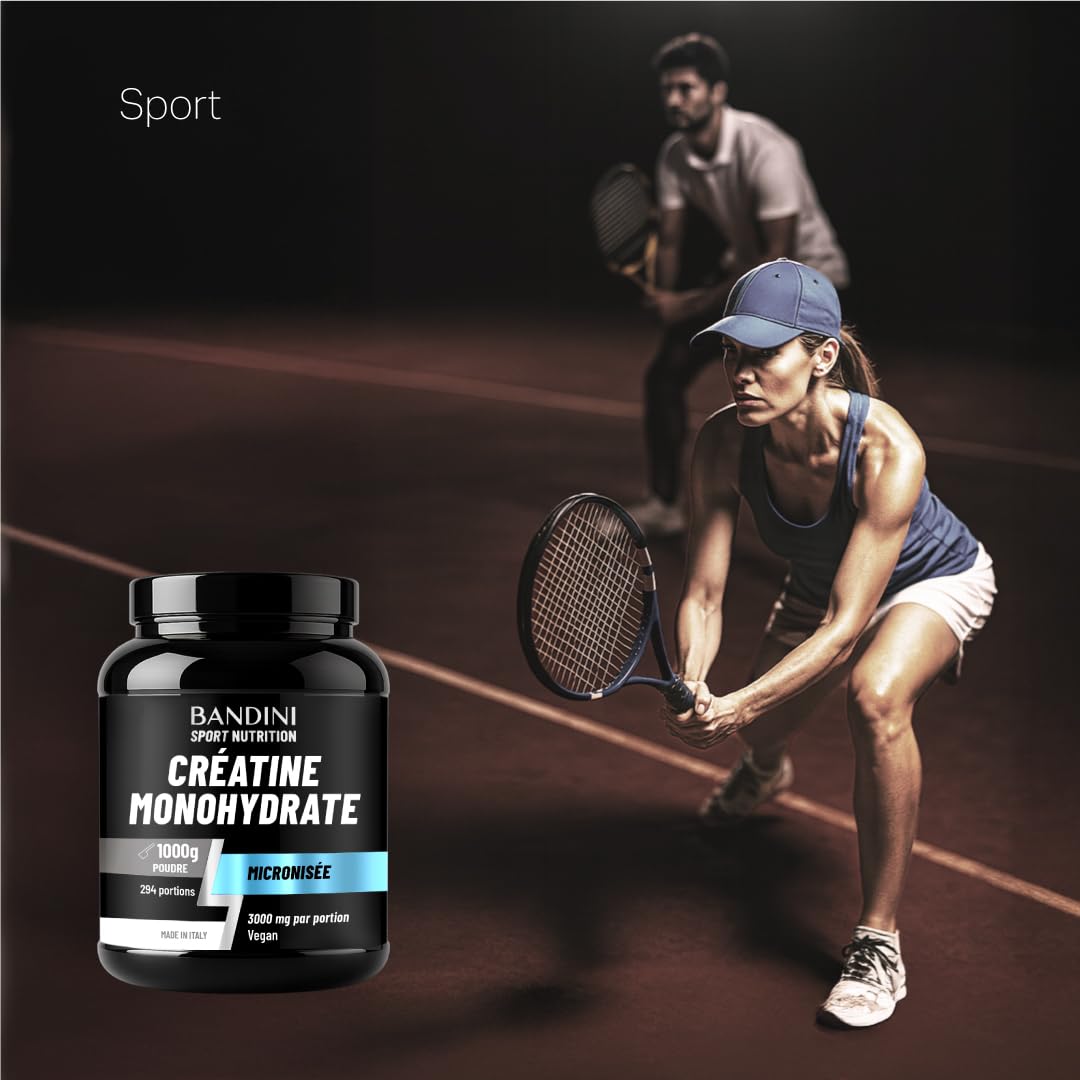 Bandini® Créatine Monohydrate Poudre 1 kg 100% Pure pour l‘Entraînement de Force | Creatine Micronisée 1kg Haut dosage Sport & Fitness | Pre Workout Puissant | 292 Portions | Micronized Vegan Powder