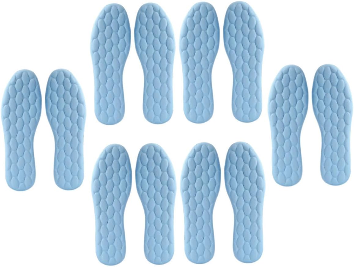 BETOOKY 6 Pairs Anti-Slip Shoe Insoles for Men Women, Shock Absorbing Elastic Sports Insoles with 4d Stone Pattern, Sweat-Absorbing and High-Resilience Cushion for Standing and Sneakers,