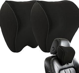 Auto Nackenkissen,2PCS Auto Kopfstütze Kissen,Weichheit Autokopfstützenkissen,Kopfkissen für Autositz mit 100% Memory Foam und atmungsaktiver Abnehmbarer Abdeckung für Autos, Büros
