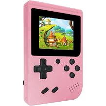 Mini Retro Handheld Games Console, Built-in 400 Video Games, Portable Video Gaming Player with 3.0 Inch IPS Screen and Rechargeable BatteryPink