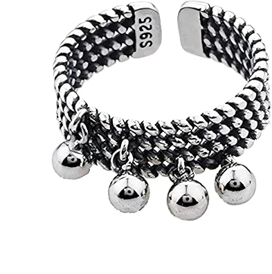 Handmade Sterling Silver Rings For Women Men Open Adjustable Rings Stackable Ring For Women Men Hollow Ring Dual Ring Vintage Statement Ring Chunky Ring Punk Rings Cocktail Ring Wrap Thumb Finger Ring