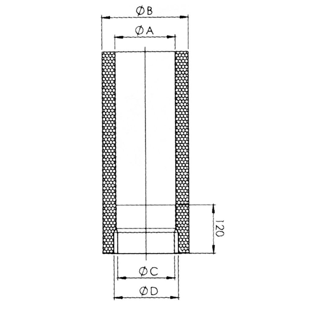 Ø 150 mm Schornstein - Wanddurchführung 500 mm kürzbar mit Wandfutter