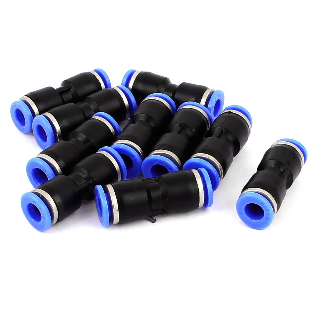 uxcell 6mm Push in to Connect One Touch Straight Union Quick Fitting 10 Pcs-image-0