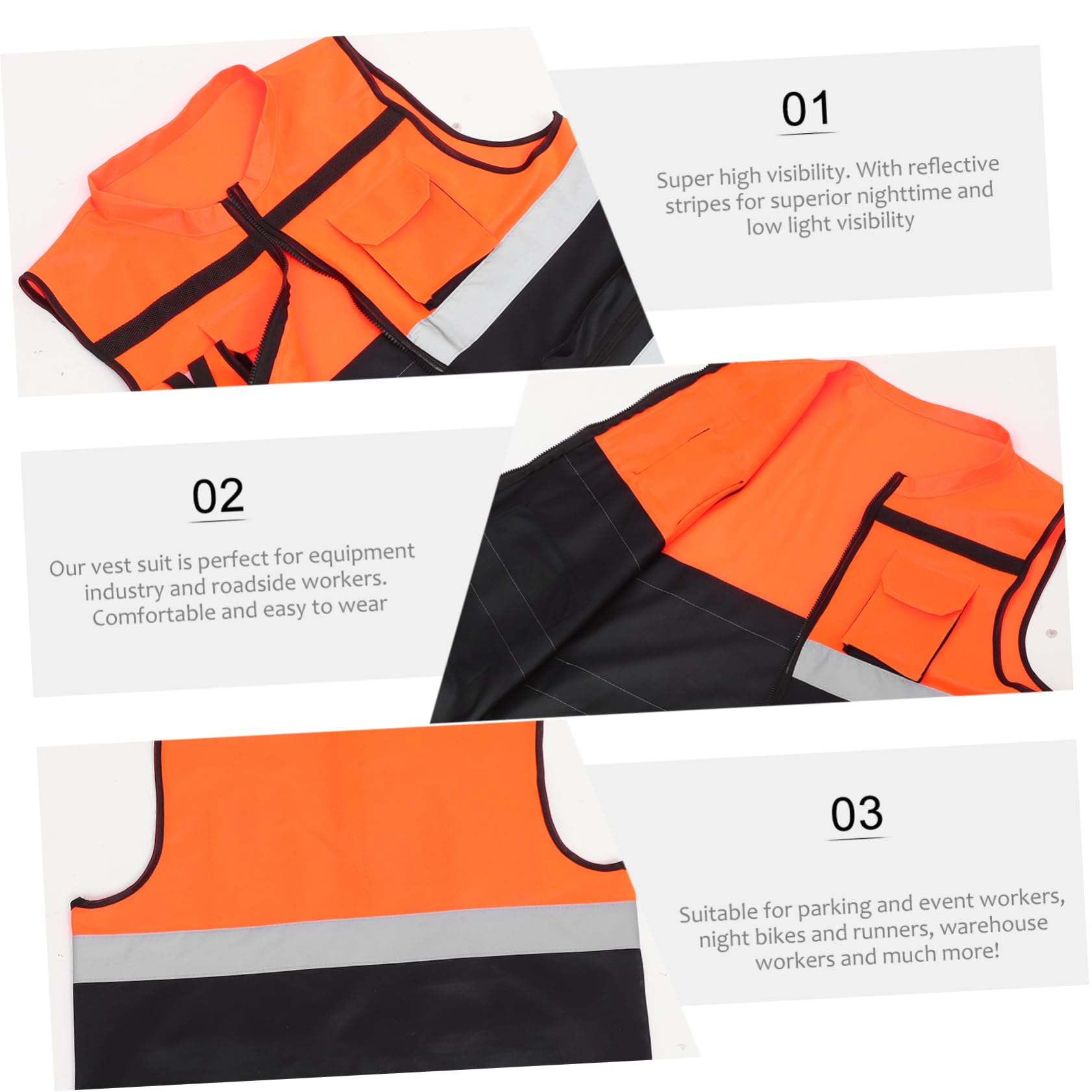 9 Pièces Gilet Réfléchissant pour Cyclisme Course Nocturne Haute Visibilité Gilet de Protection pour Hommes pour Travail Extérieur les Activités de Construction