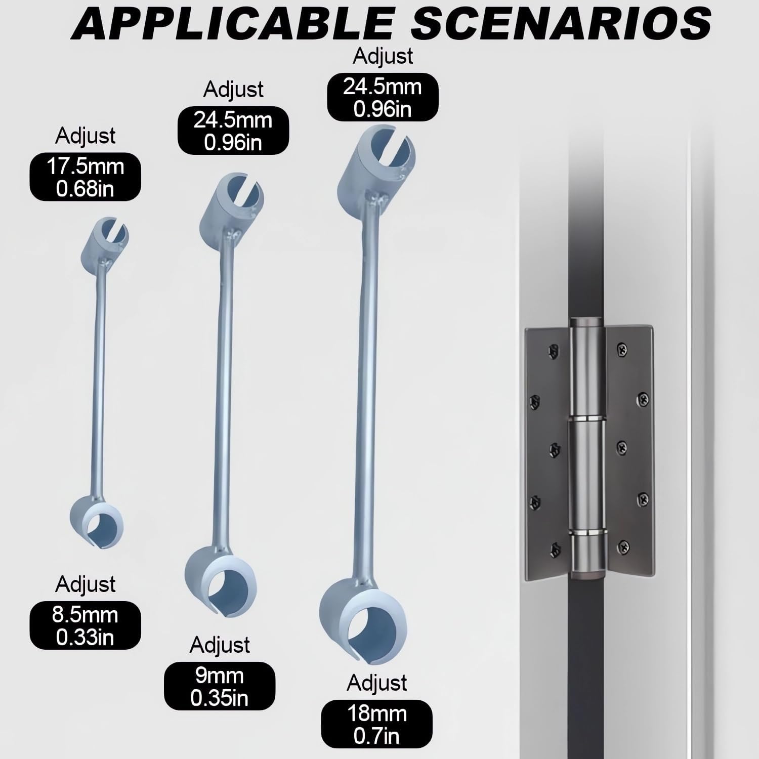 Hinges Gap Adjusting Wrench 2025 Upgrade Adjustable Door Hinge Repair Spanner Steel Double-Head Hinge Adjuster Tool Portable Heavy-Duty Door Hinge Repair Tool for Easy Door Fixes (Medium: 9-24.5mm)
