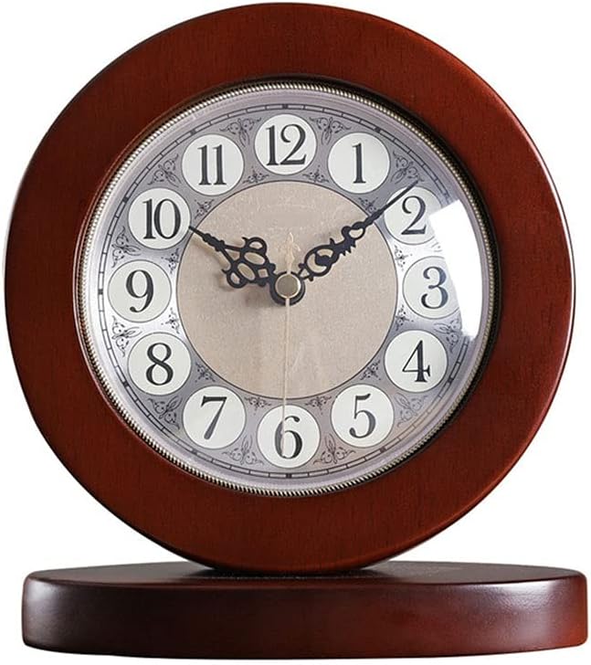 Mantel Clocks with Silent Movement Battery Operated Wood Mantle Clock Vintage Design for Living Room Kitchen Office & Home Décor