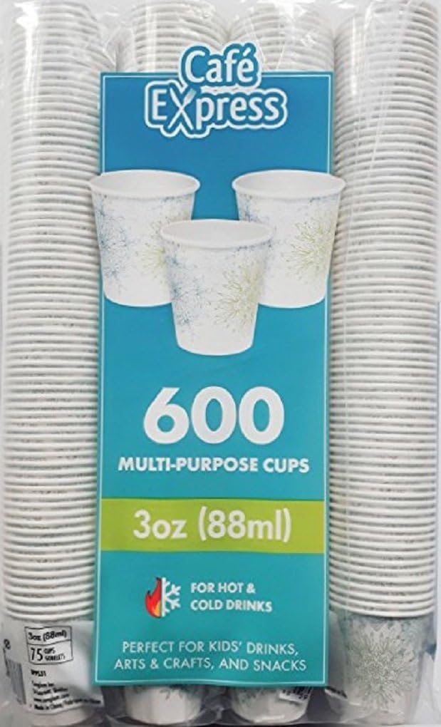 600 PCS. Café Express 3 oz.(88ml) MultiPurpose Cups Paper Bath Cups