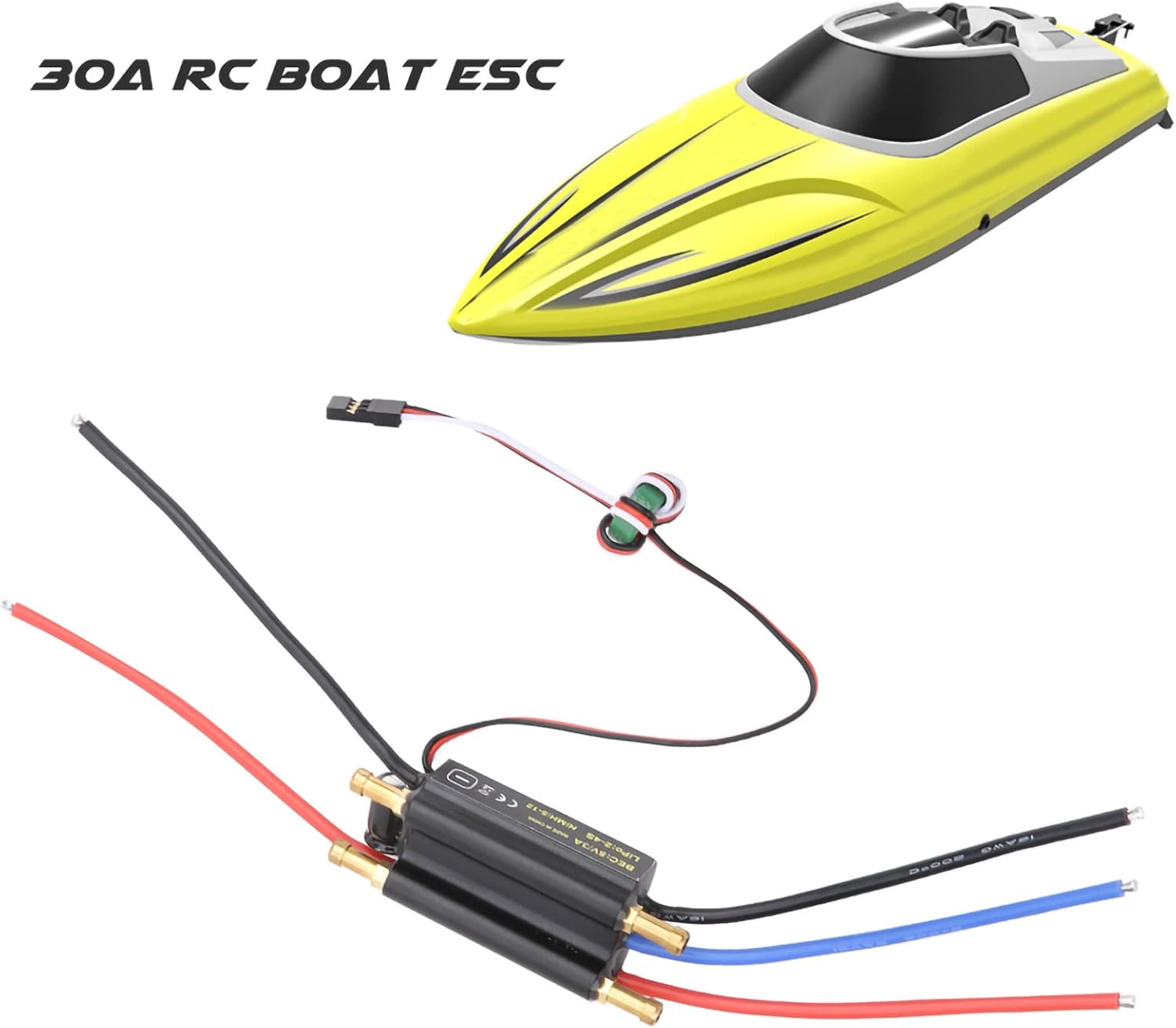 ep-40m Marine Water Cooled esc Marine esc 15×12×2 30a rc Boat brushless esc Electric Controller Accessory for rc Boat