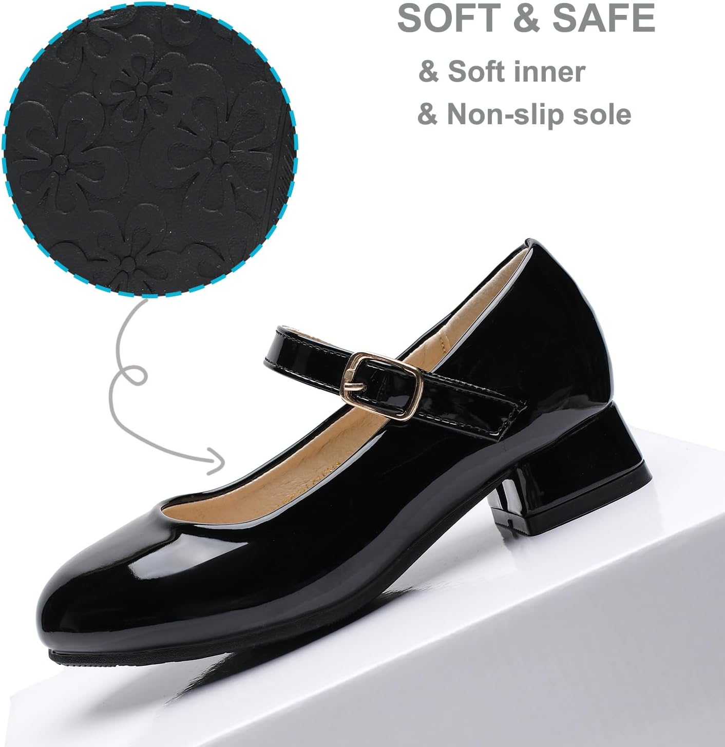 Youdesney Girls Dress Shoes, Mary Jane Flower Girls Shoes, Cute Princess Low Heels for School, Wedding, Party (Toddler/Little Kids/Big Kids) - Image 6