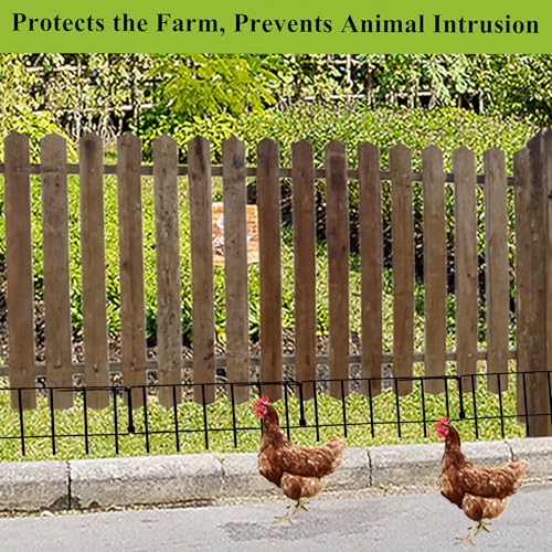 Animal Barrier Fence - 10 Pack Dog Digging Fence Barrier - Steel No Dig Fence for Dogs & Small Animals, 13in x 17in No Dig Fence Panels, Garden Fence Animal Barrier - Dog Fencing Garden Fence Border - Thumbnail 6