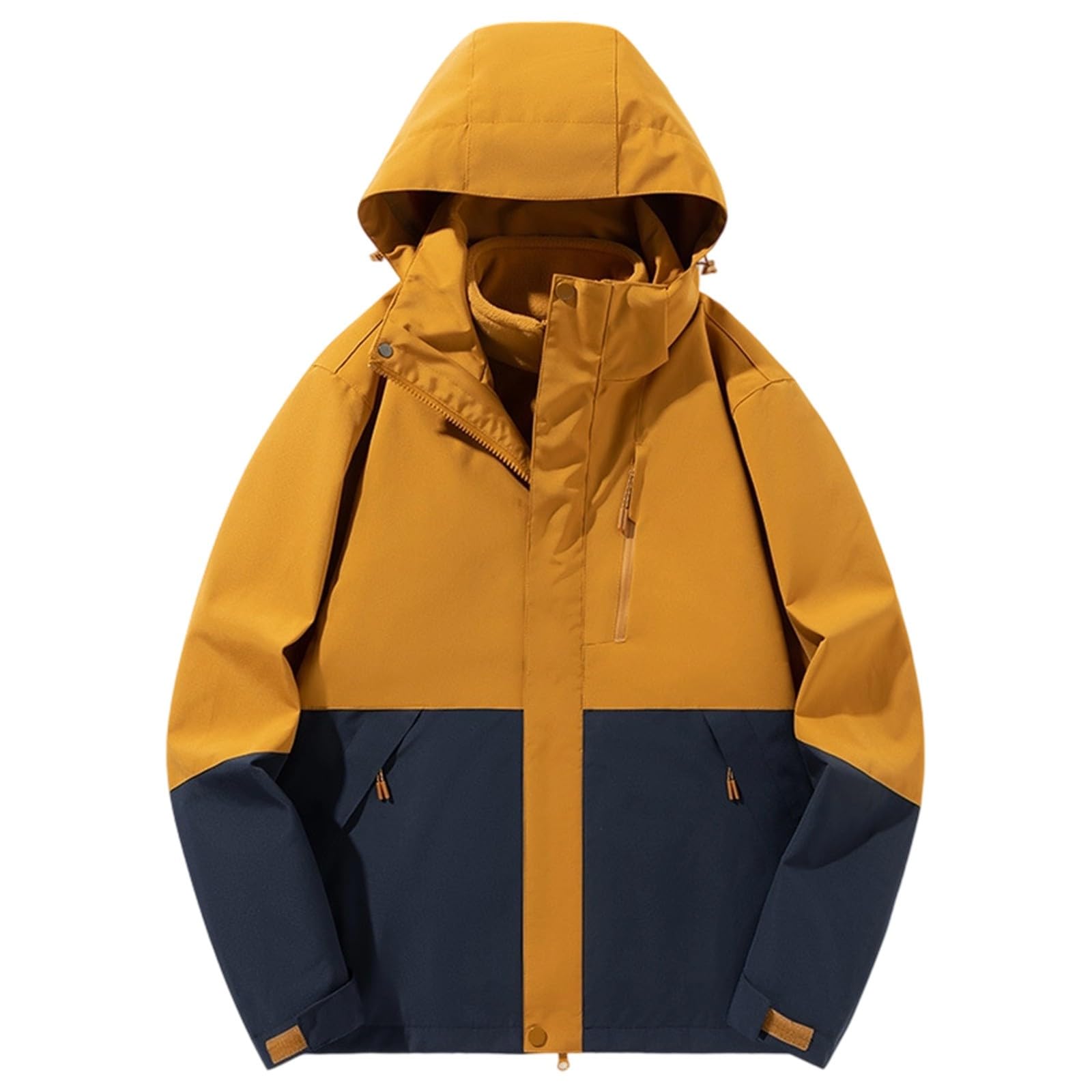Chaqueta de invierno para hombre, larga, cálida, chaqueta de esquí, chaqueta acolchada, chaqueta de plumón, chaqueta de invierno para viajes al aire libre, impermeable aislante con cálido para hombre