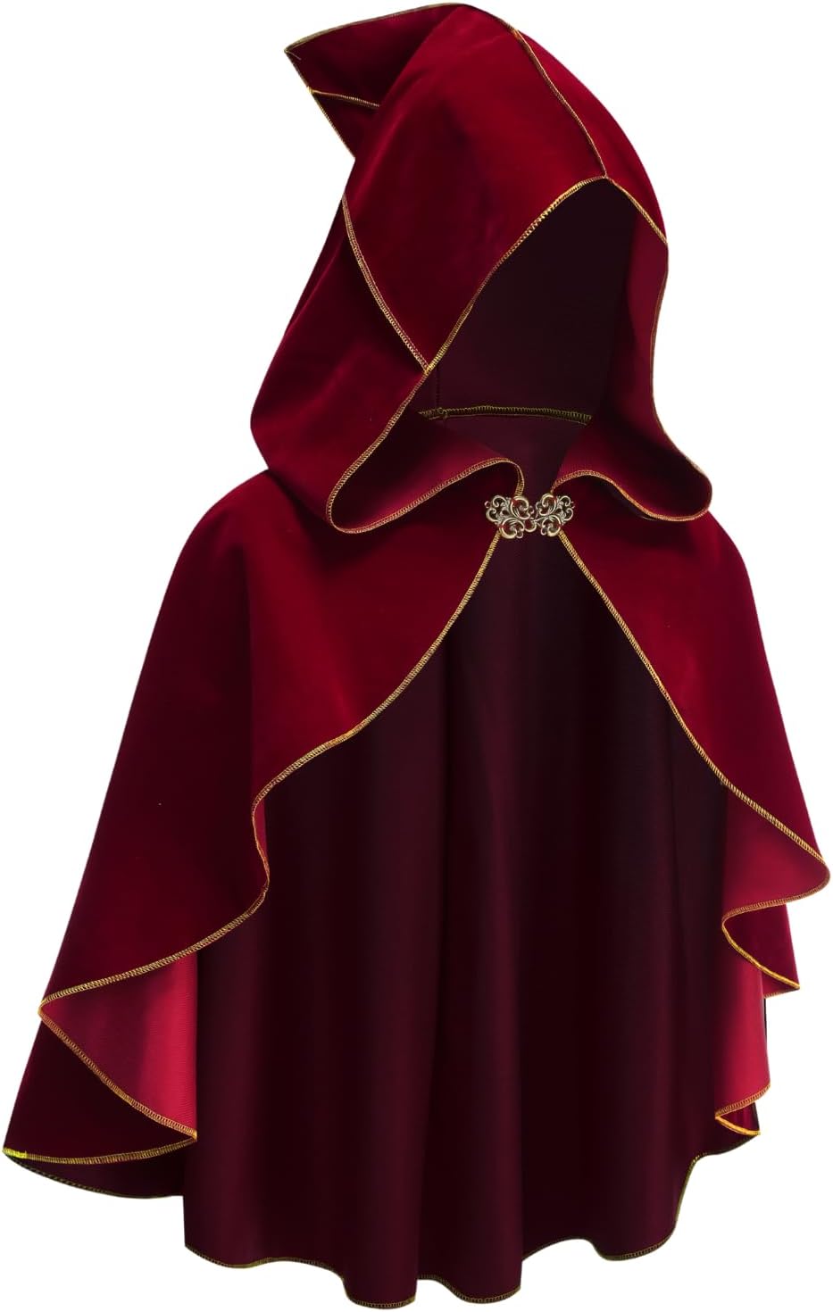 yolsun Medieval Short Hooded Cape for Women, Renaissance Cowl Halloween Hooded Cloak Costume Unisex
