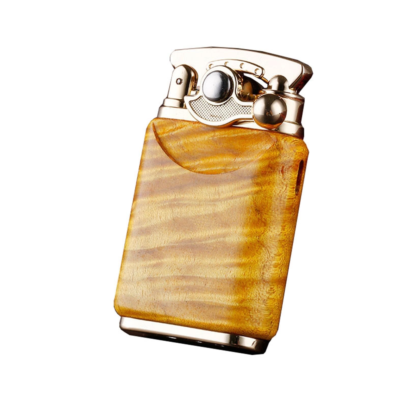 Encendedor resistente al viento, tamaño de llama ajustable, butano reciclable, ideal para puros, barbacoas, camping, gran regalo para hombres