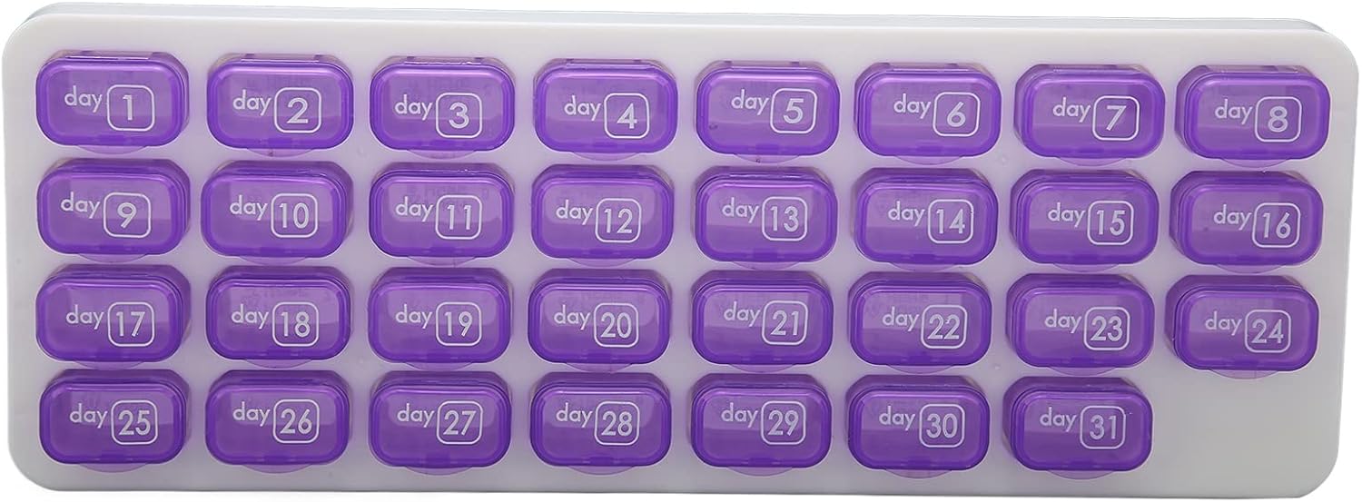 Pill, Monthly Pill Month Small Compartments 31 Day 4 Week Pill Cases for Home Travel