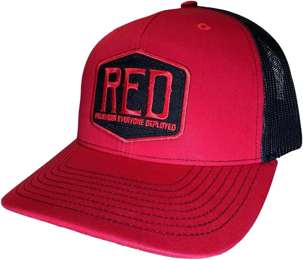 Bone Head Outfitters R.E.D. Patch Hat - Red Friday Adjustable Snap Closure Cap