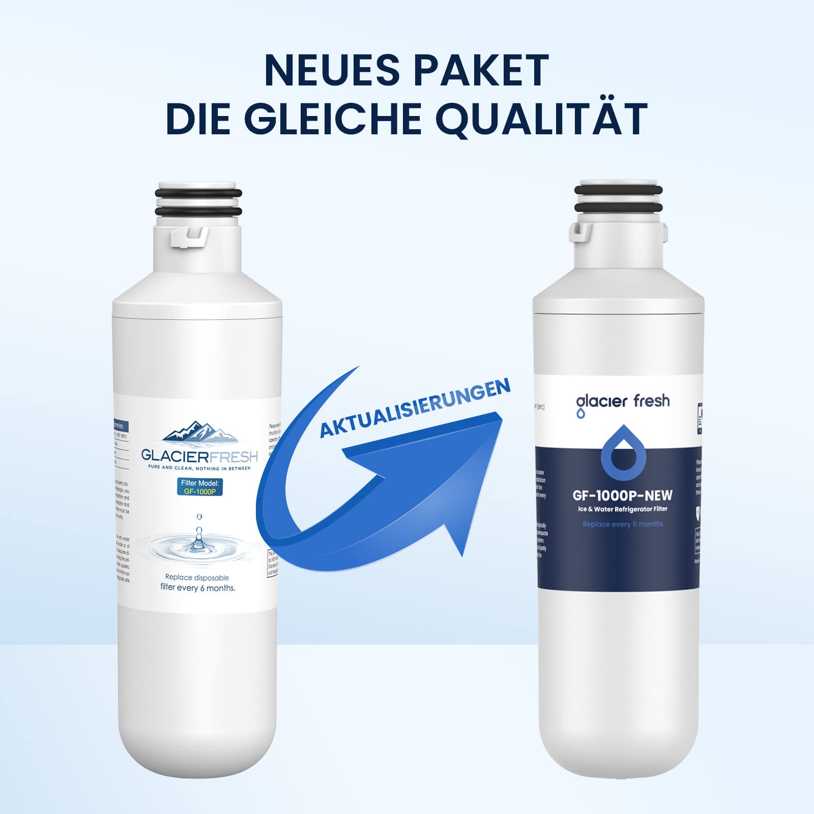 GLACIER FRESH LT1000PC ADQ747935 Kühlschrank Wasserfilter und Luftfilter, Ersatz für LG® LT1000P®/PC/PCS, LMXS28626S, LFXS26973S, MDJ64844601, ADQ74793501, ADQ74793502 und LT120F®, 3er Pack
