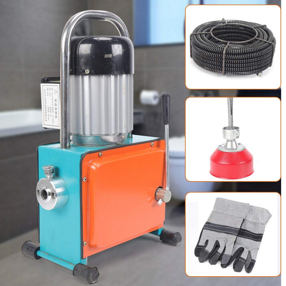Déboucheur de canalisations 1000 W Spirale de nettoyage de canalisations 16 mm pour tuyaux de Ø 20-150 mm Déboucheur commercial 1000 W Appareil de nettoyage de canalisations Déboucheur de