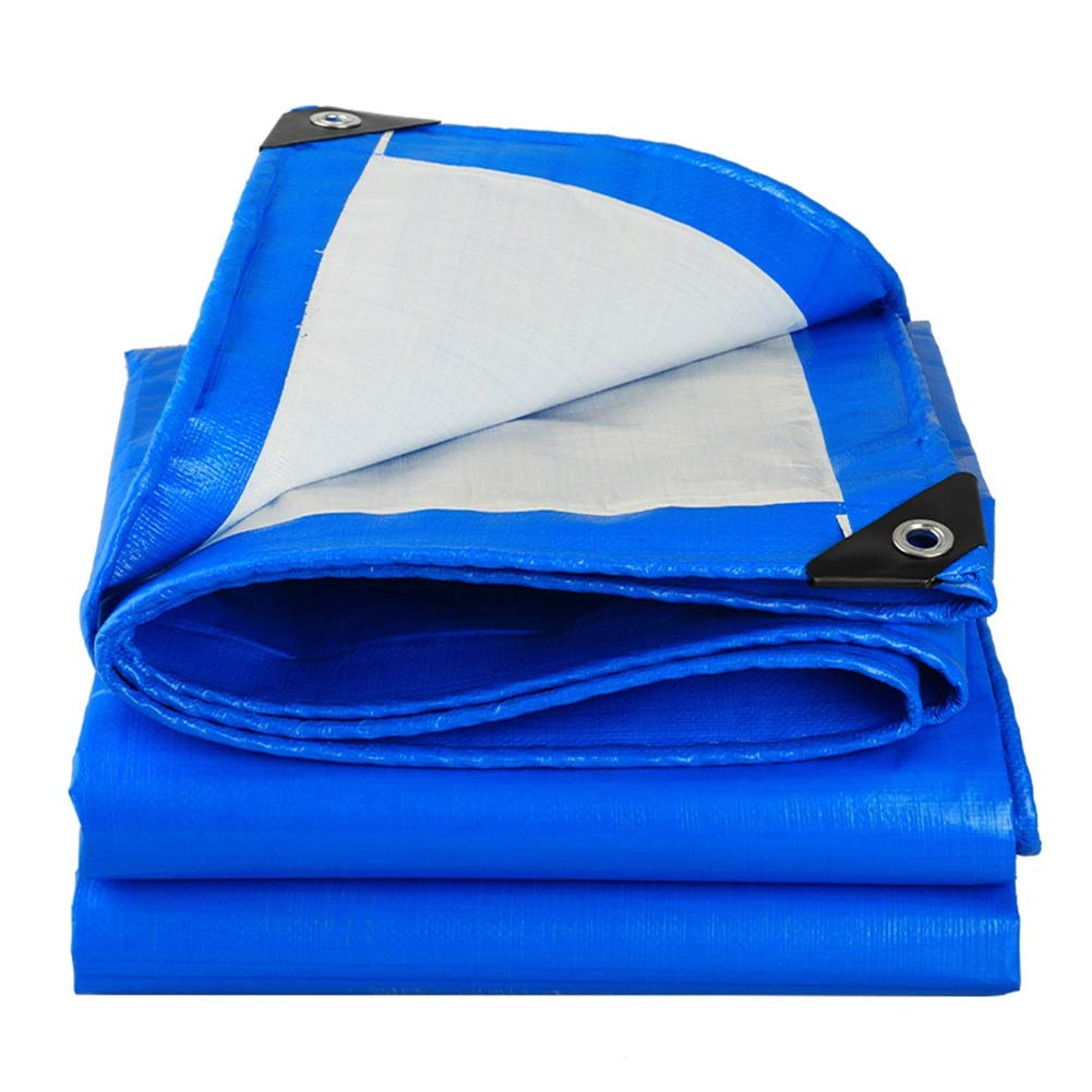 ZHANGQIANG Waterproof Tarpaulin Tarps Heavy Duty Waterproof, Canvas Tarp, Canvas Truck Car Tarpaulin Thicken Cover Rain Sun Protection Shade Outdoor Plastic Rain Cloth (Color : Blue, Size : 3X6m)