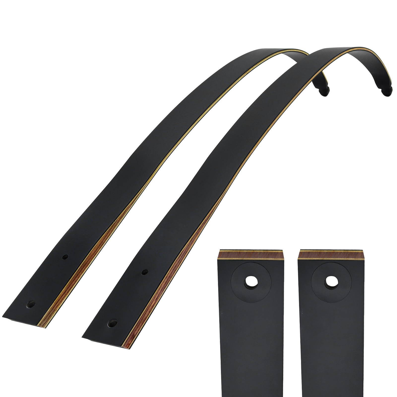 OUBOTER Black Hunter Takedown Recurve Bow Limbs 20-60lbs Fiberglass Bow Limbs Right Hand Left Hand Replacement Limbs for Archery Bow Target Practice (50LBS)