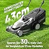Litheli Akku Rasenmäher Selbstfahrender, 2 x 20V, 43cm Schnittbreite, bis 500 m², 40L Fangkorb, 25-75 mm Schnitthöhe, Rasenmäher Elektro inkl. 2 x 4,0 Ah Akkus