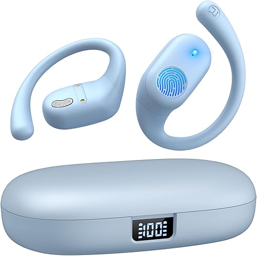 Miniatura 9 de Auriculares de oreja abierta, auriculares Bluetooth 5.3 deportivos con pantalla digital inteligente, tiempo de reproducción de 36 horas, IP54